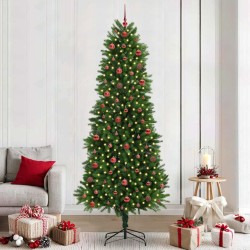 Sapin de Noël avec 300 LED avec support Vert 240 cm PE 541852541852