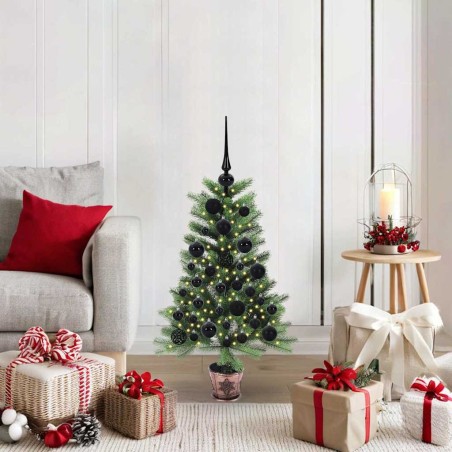 Sapin de Noël avec 150 LED avec support Vert 90 cm PE 541866541866