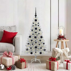 Sapin de Noël avec 150 LED avec support Argent 120 cm PET 541877541877