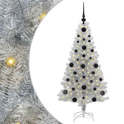 Sapin de Noël avec 150 LED avec support Argent 120 cm PET 541877541877
