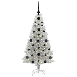 Sapin de Noël avec 150 LED avec support Argent 120 cm PET 541877541877