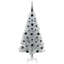 Sapin de Noël avec 150 LED avec support Argent 120 cm PET 541877541877