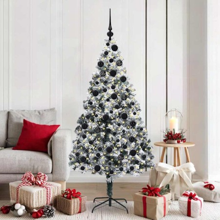 Sapin de Noël artificiel Blanc 180 cm PVC, Acier et Plastique 541886541886