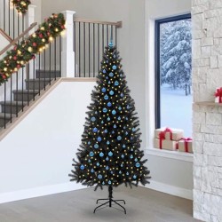 Sapin de Noël avec 300 LED avec support Noir 240 cm PVC 541912541912