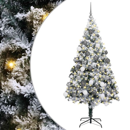 Sapin de Noël artificiel Blanc 180 cm PVC, Acier et Plastique 541915541915