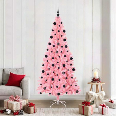 Sapin de Noël avec 300 LED avec support Rose 210 cm PVC 541929541929