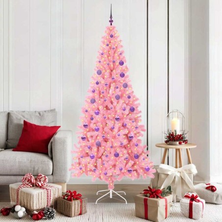 Sapin de Noël avec 300 LED avec support Rose 180 cm PVC 541930541930