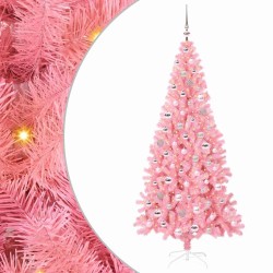 Sapin de Noël avec 300 LED avec support Rose 210 cm PVC 541931541931