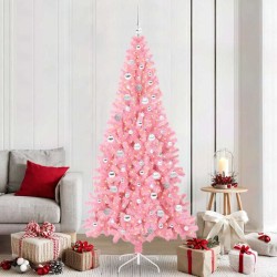 Sapin de Noël avec 300 LED avec support Rose 210 cm PVC 541932541932