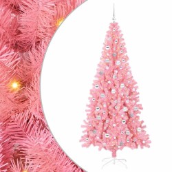 Sapin de Noël avec 300 LED avec support Rose 210 cm PVC 541932541932