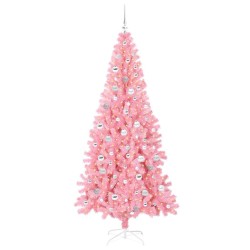 Sapin de Noël avec 300 LED avec support Rose 210 cm PVC 541932541932
