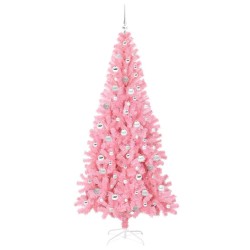 Sapin de Noël avec 300 LED avec support Rose 210 cm PVC 541932541932