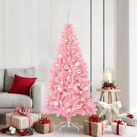 Sapin de Noël avec 300 LED avec support Rose 180 cm PVC 541935541935