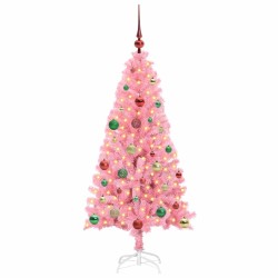 Sapin de Noël avec 150 LED avec support Rose 150 cm PVC 541937541937
