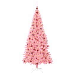 Sapin de Noël avec 300 LED avec support Rose 210 cm PVC 541939541939