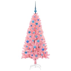 Sapin de Noël avec 150 LED avec support Rose 150 cm PVC 541940541940