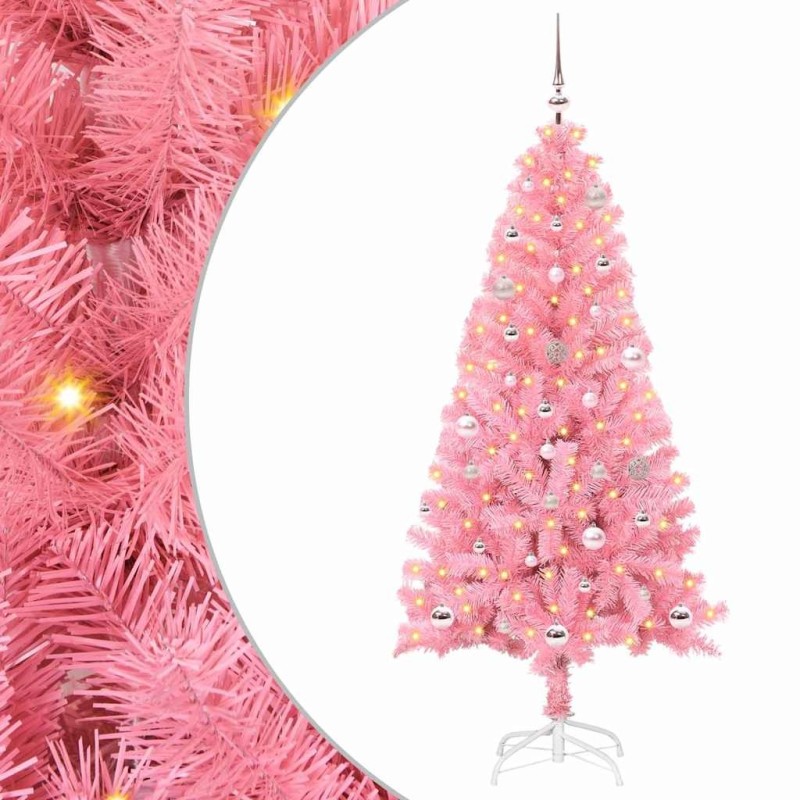 Sapin de Noël avec 150 LED avec support Rose 150 cm PVC 541943541943