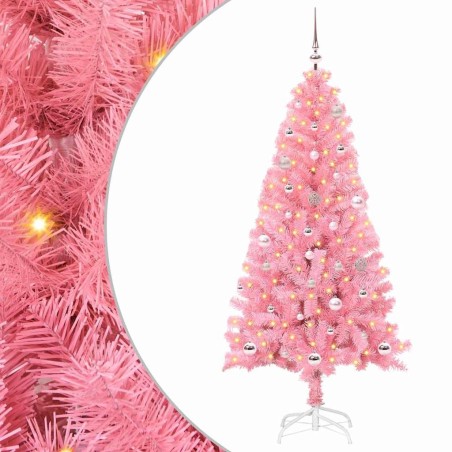 Sapin de Noël avec 150 LED avec support Rose 150 cm PVC 541943541943