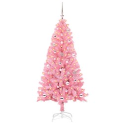 Sapin de Noël avec 150 LED avec support Rose 150 cm PVC 541943541943