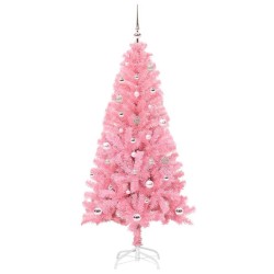 Sapin de Noël avec 150 LED avec support Rose 150 cm PVC 541943541943