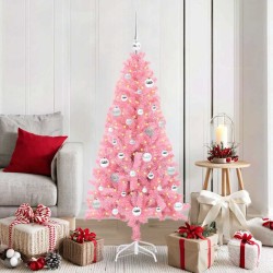 Sapin de Noël avec 150 LED avec support Rose 150 cm PVC 541944541944