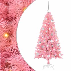 Sapin de Noël avec 150 LED avec support Rose 150 cm PVC 541944541944