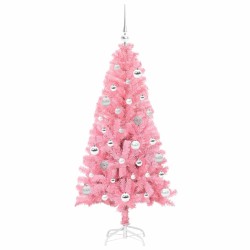 Sapin de Noël avec 150 LED avec support Rose 150 cm PVC 541944541944