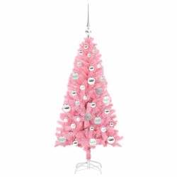 Sapin de Noël avec 150 LED avec support Rose 120 cm PVC 541945541945