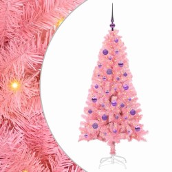 Sapin de Noël avec 150 LED avec support Rose 150 cm PVC 541948541948