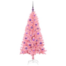 Sapin de Noël avec 150 LED avec support Rose 150 cm PVC 541948541948