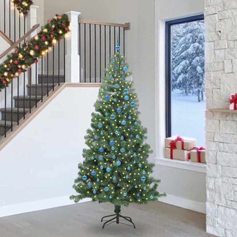 Sapin de Noël avec 300 LED avec support Vert 240 cm PVC 541949541949