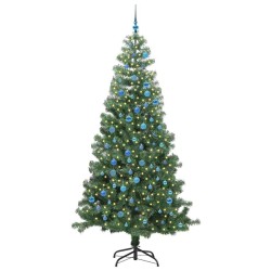 Sapin de Noël avec 300 LED avec support Vert 240 cm PVC 541949541949