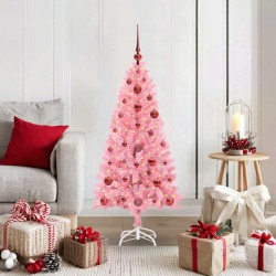 Sapin de Noël avec 150 LED avec support Rose 120 cm PVC 541950541950