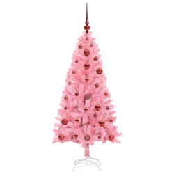 Sapin de Noël avec 150 LED avec support Rose 120 cm PVC 541950541950