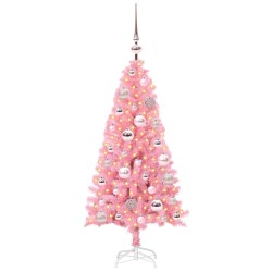 Sapin de Noël avec 150 LED avec support Rose 120 cm PVC 541952541952