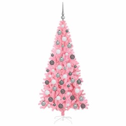 Sapin de Noël avec 300 LED avec support Rose 180 cm PVC 541954541954