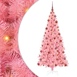 Sapin de Noël avec 300 LED avec support Rose 180 cm PVC 541955541955