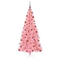 Sapin de Noël avec 300 LED avec support Rose 180 cm PVC 541955541955