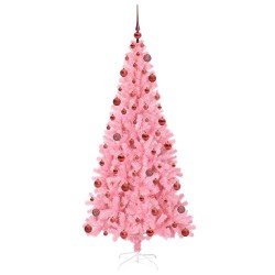 Sapin de Noël avec 300 LED avec support Rose 180 cm PVC 541955541955
