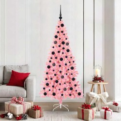 Sapin de Noël avec 300 LED avec support Rose 180 cm PVC 541962541962