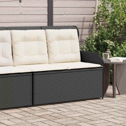 Banc de jardin avec coussin Noir et blanc crème polyrotin 541968541968