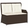 Banc de jardin avec coussin Noir et blanc crème polyrotin 541969541969