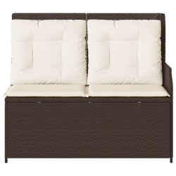 Banc de jardin avec coussin Noir et blanc crème polyrotin 541969541969