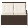 Banc de jardin avec coussin Noir et blanc crème polyrotin 541969541969