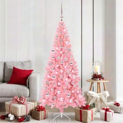 Sapin de Noël avec 300 LED avec support Rose 180 cm PVC 541971541971