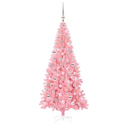 Sapin de Noël avec 300 LED avec support Rose 180 cm PVC 541971541971