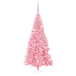 Sapin de Noël avec 300 LED avec support Rose 180 cm PVC 541971541971