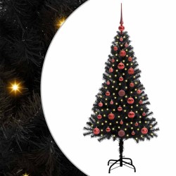 Sapin de Noël avec 150 LED avec support Noir 120 cm PVC 541972541972