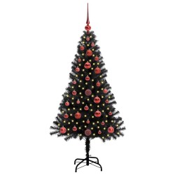 Sapin de Noël avec 150 LED avec support Noir 120 cm PVC 541972541972