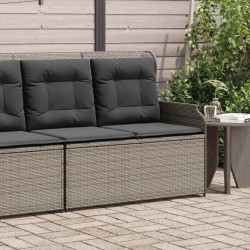 Banc de jardin avec coussin Gris polyrotin 541976541976